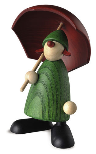 Louise mit Schirm, grün, Höhe 9 cm